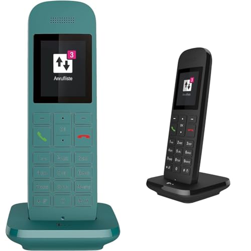 Telekom Speedphone 12 Petrol & Speedphone 12 Schwarz Kabelloses Telefon,Eco-Mode,Strahlungsarm BRANDNEU von Deutsche Telekom