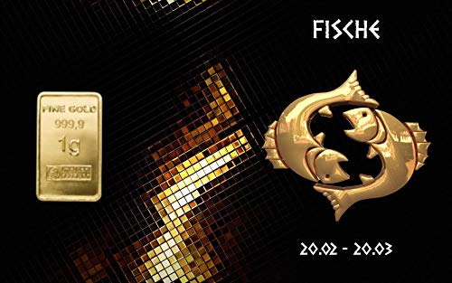 Deutsches Goldkontor 1,0 Gramm Feingold Motiv-Karte Sternzeichen Fische Goldbarren / 999,9 Gold von Deutsches Goldkontor