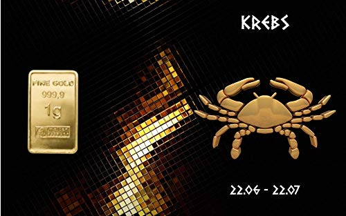 Deutsches Goldkontor 1,0 Gramm Feingold Motiv-Karte Sternzeichen Krebs Goldbarren / 999,9 Gold von Deutsches Goldkontor