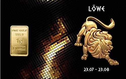 Deutsches Goldkontor 1,0 Gramm Feingold Motiv-Karte Sternzeichen Löwe Goldbarren / 999,9 Gold von Deutsches Goldkontor