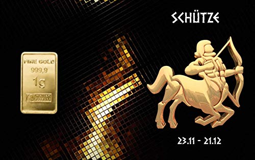 Deutsches Goldkontor 1,0 Gramm Feingold Motiv-Karte Sternzeichen Schütze Goldbarren / 999,9 Gold von Deutsches Goldkontor