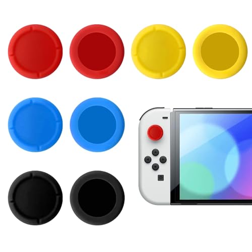 Ersatzkappe für Controller Switch Joystick Kappen - 4 Pairs Silikonkappen für Nintendo Switch Joystick, Thumbsticks Kappen für Switch/Lite, Joystick Schutzzubehör 3D Grips Caps (Vier Farben) von Devantia