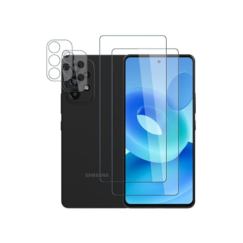 [2+2 Stück] für Folie Samsung Galaxy A53 5G Panzerglas Kameraschutz, Frei von Staub Displayschutz Samsung A53 Schutzfolie, Hohe Auflösung Ultrabeständig Displayfolie Samsung Galaxy A53 5G Handyfolie von Devgoed