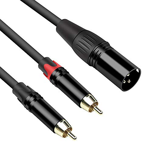 Devinal XLR auf Cinch Y-Kabel, XLR Stecker auf 2-Cinch-Stecker Splitterkabel, Mischkonsolen Kabelanschluss, Mikrofone zu Recorder oder Verstärker Stereo Audio Splitter 3 meters [Schwerlast] von Devinal