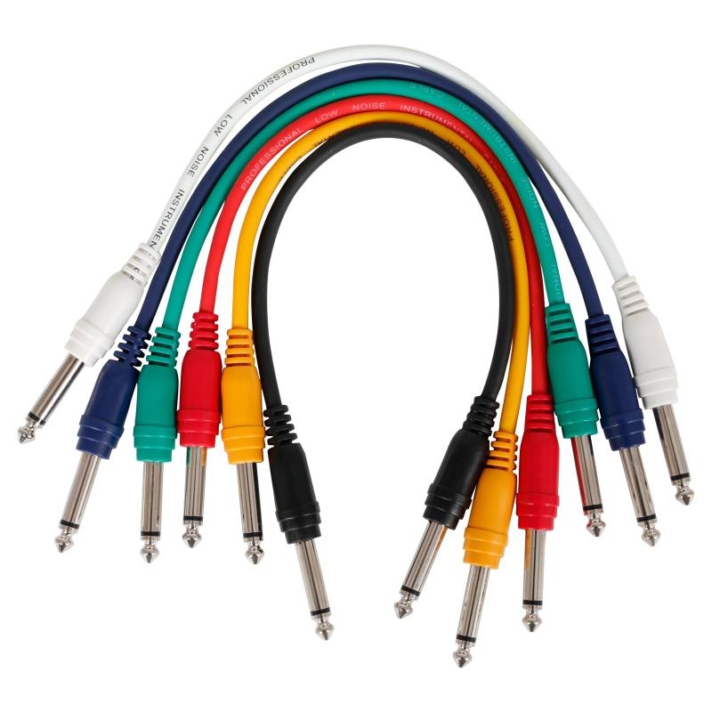 Devine PATCH6363-RB-30cm Mono Jack Patch Cable 6-Pack (30cm) von Devine