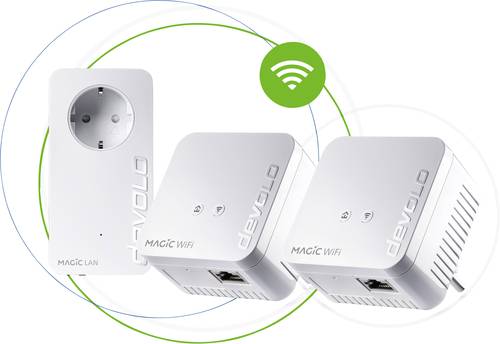 Devolo Magic 1 WiFi mini Multiroom Kit BE Powerline WLAN Network Kit 8574 BE Powerline, WLAN 1200MBi von Devolo