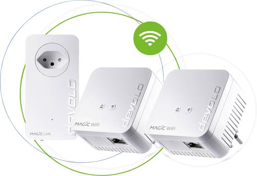 Devolo Magic 1 WiFi mini Multiroom Kit CH Powerline WLAN Network Kit 8573 CH Powerline, VRRP 1200MBi von Devolo