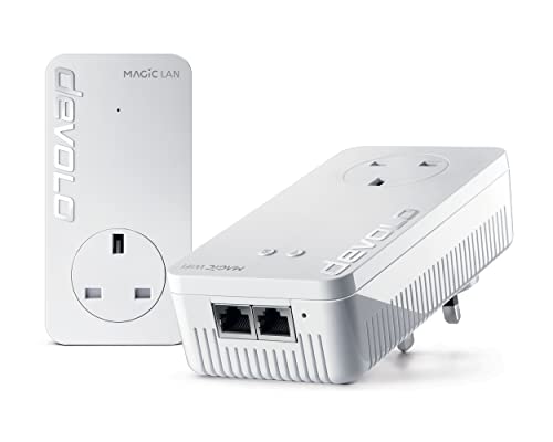 Devolo Magic 2-2400 Wi-Fi 6: Powerline Starter Kit | 4k/8k UHD Streaming | stabiles Heimarbeiten (bis zu 2400 Mbps Powerline & 1800 Mbps Mesh WiFi 6, G.hn, 3X GB LAN Ports) von Devolo