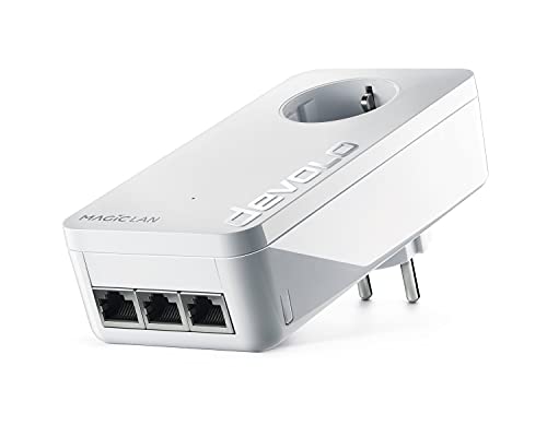 Devolo Magic 2 LAN Triple Adapter für EIN stabiles Heimnetzwerk durch Stromkabel, G.hn Technologie, 3 Gigabit-LAN-Anschlüsse, weiß von Devolo