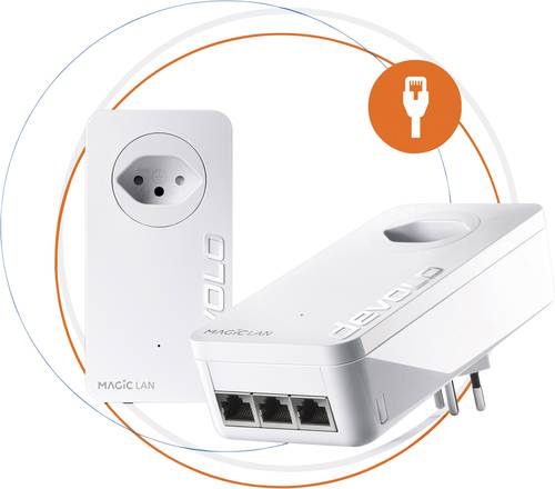 Devolo Magic 2 LAN triple Starter Kit Powerline Starter Kit 8513 CH Powerline 2400MBit/s von Devolo