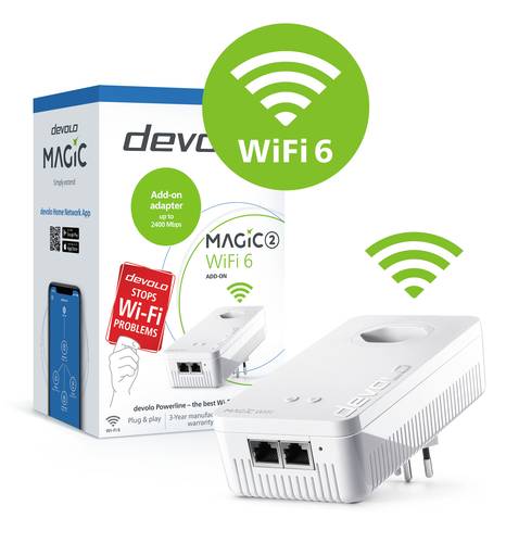Devolo Magic 2 WiFi 6 Powerline WLAN Erweiterungsadapter 08814 (CH) CH 2400MBit/s von Devolo