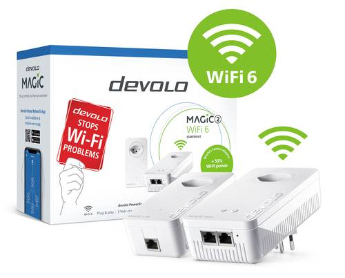 Devolo Magic 2 WiFi 6 Starter Kit Powerline WLAN Starter Kit 8819 (CH) CH 2400MBit/s von Devolo