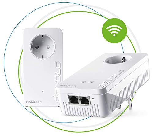 Devolo Magic 2 WiFi Next Starter Kit für WLAN Mesh (2400Mbps, 3x Gigabit LAN Anschluss, ac WLAN, G.hn) - Spanische Version von Devolo