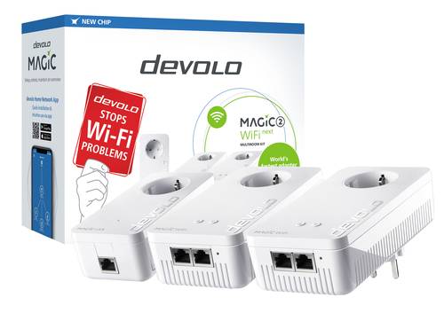 Devolo Magic 2 WiFi next Multiroom Kit Powerline WLAN Multiroom Starter Kit 8632 Powerline, WLAN 240 von Devolo