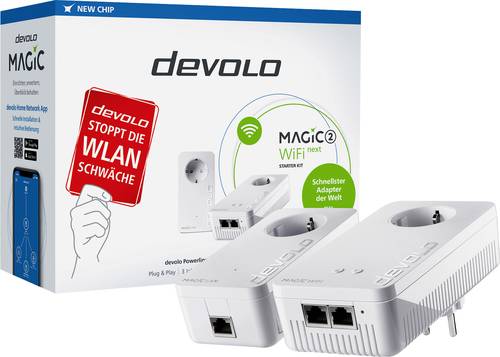 Devolo Magic 2 WiFi next Starter Kit Powerline WLAN Starter Kit 8614 DE, AT Powerline, WLAN 2400MBit von Devolo