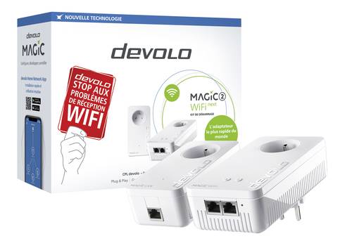 Devolo Magic 2 WiFi next Starter Kit Powerline WLAN Starter Kit 8618 FR Powerline, WLAN 2400MBit/s von Devolo