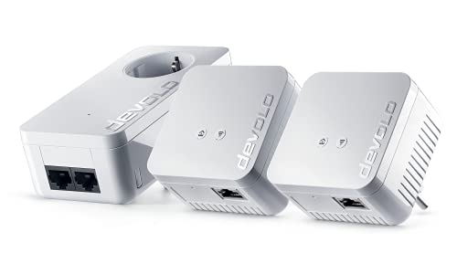 Devolo dLAN 550 WLAN-Netzwerk-Set, Powerline NL, Ethernet/LAN, WLAN, Weiß 3-teilig, Adapter Netzwerk CPL von Devolo