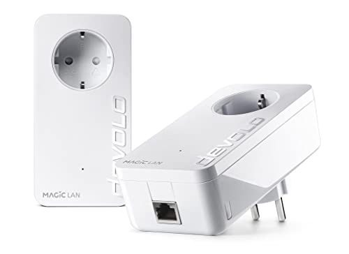 devolo Magic 1 LAN Starter Kit, LAN Powerline Adapter -bis zu 1.200 Mbit/s, ideal für Home Office und Gaming, 1x Gigabit LAN Anschluss, dLAN 2.0, weiß von Devolo