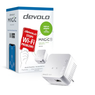 devolo Magic 1 WiFi mini Ergänzung (1200Mbit, Powerline + WLAN, 1x LAN, Mesh) von Devolo