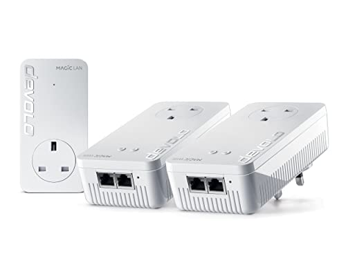 devolo Magic 2-2400 Wi-Fi 6: Whole Home Kit | 4k/ 8k UHD Streaming | Stabile Heimarbeit (bis zu 2400 Mbps Powerline & 1800 Mbps Mesh WiFi 6, G.hn, 5X Gb LAN-Ports) von devolo