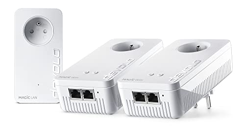 devolo Magic 2 WiFi 6 (ax) Multiroom-Kit: 3 PLC-WLAN-Adapter, Gigogne-Stecker (2400 Mbit/s, Mesh, 5 Gigabit-Ethernet-Ports), ideal für Telearbeit und Streaming, französischer Stecker von Devolo