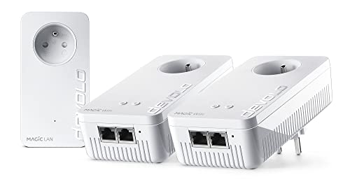 devolo Magic 2 WiFi 6 (ax) Multiroom-Kit: 3 PLC-WLAN-Adapter, Gigogne-Stecker (2400 Mbit/s, Mesh, 5 Gigabit-Ethernet-Ports), ideal für Telearbeit und Streaming, französischer Stecker von Devolo