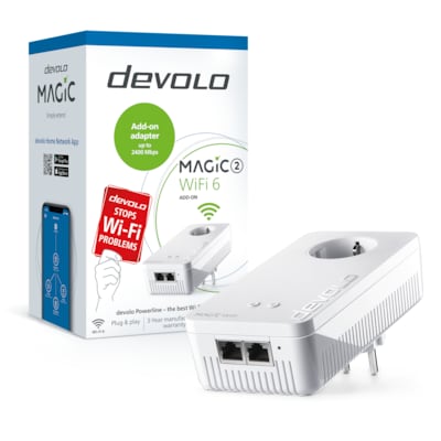 devolo Magic 2 WiFi 6 Ergänzung (2400 Mbit/s, 2x GB LAN, Mesh, WLAN) von Devolo