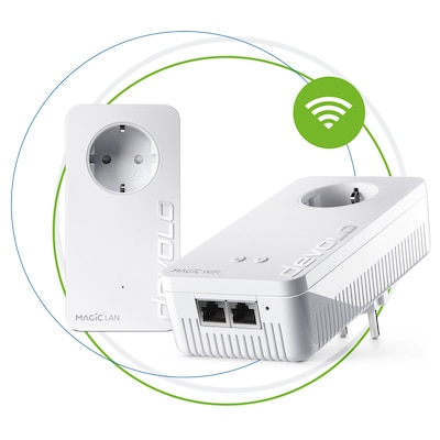 devolo Magic 2 WiFi ac Next Starterkit (2400Mbit, Powerline+WLAN, 3x LAN, Mesh) von Devolo