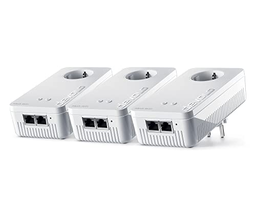 devolo Mesh WiFi Adapter, Mesh WLAN 2 Multiroom Kit - bis zu 1.200 Mbit/s, WLAN Mesh Netzwerk, 6x Gigabit LAN Anschluss, WLAN Steckdose, dLAN 2.0, weiß von Devolo