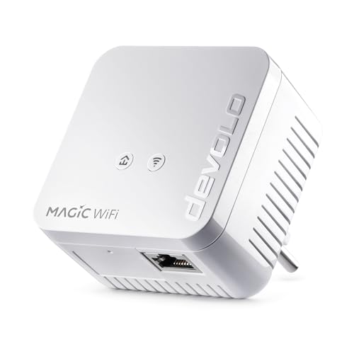 devolo WLAN Powerline Adapter, Magic 1 WiFi mini Erweiterungsadapter -bis zu 1.200 Mbit/s, Mesh WLAN Verstärker, 1x LAN Anschluss, dLAN 2.0, weiß von Devolo