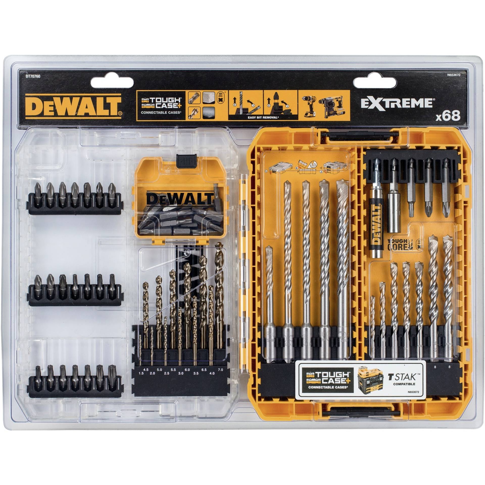 Bit- und Bohrer-Set DT70760, EXTREME 2 HSS-G, Bohrer- & Bit-Satz von Dewalt