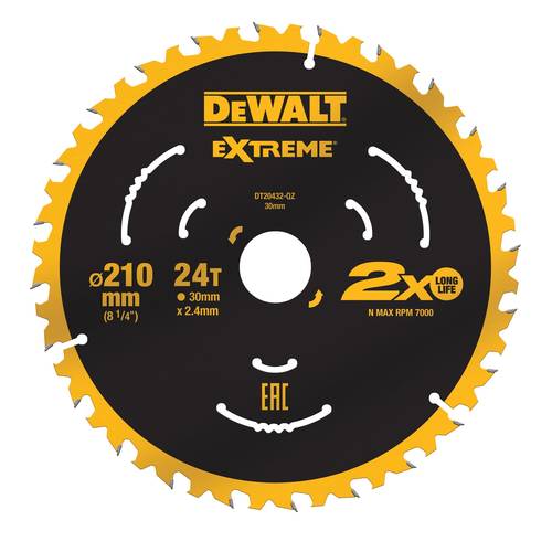DEWALT DT20432-QZ Kreissägeblatt 210 x 30 x 2.4mm Zähneanzahl: 24 1St. von Dewalt