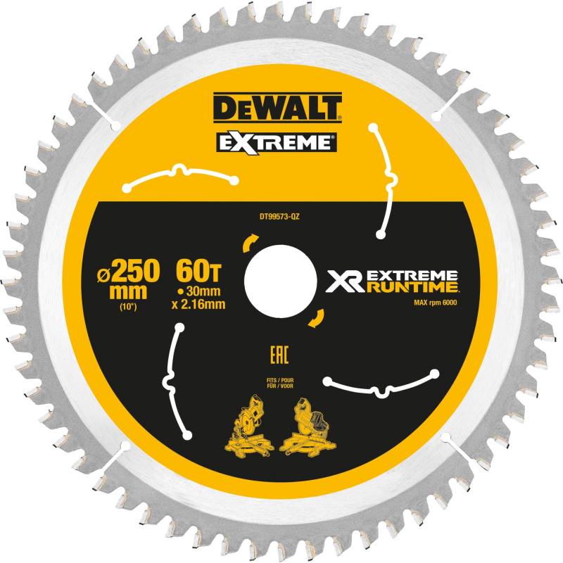 Kreissägeblatt XR EXTREME RUNTIME DT99573, Ø 250mm, 60Z von Dewalt