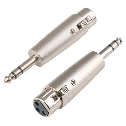 2 Stück TRS zu XLR Adapter, XLR Buchse auf 6,35mm Männlich zu Weiblich, Robustes Metallgehäuse, TRS Klinke Stecker für 3-Pin Symmetrische Klangübertragung Für Professionelle Audioanwendungen (A) 2 Stück TRS zu XLR Adapter, XLR Buchse auf 6,35mm Männlich zu Weiblich, Robustes Metallgehäuse, TRS Klinke Stecker für 3-Pin Symmetrische Klangübertragung Für Professionelle Audioanwendungen (A) von Dewfigs ㅤ