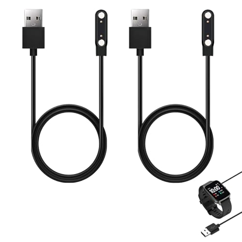 2 Stück Universal Smartwatch Ladekabel Magnetisch, 7.62 mm USB 2-polig, Smart Watch Ladekabel, Smartwatch Ladegerät Kompatibel mit Verschiedenen Smartwatches Fitness Trackern, Vergoldete Kontakte von Dewfigs ㅤ