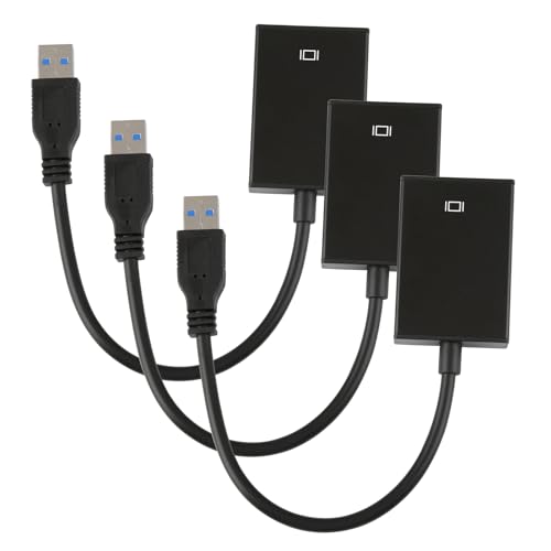 3 Stück USB zu HDMI Adapter, USB 3.0 zu HDMI Audio Video Adapter, Konverter mit Audio-Unterstützung für 1080P, Kompatibel mit Windows XP 7 8 10 für Laptop Projektor HDTV, Vergoldete Anschlüsse 3 Stück USB zu HDMI Adapter, USB 3.0 zu HDMI Audio Video Adapter, Konverter mit Audio-Unterstützung für 1080P, Kompatibel mit Windows XP 7 8 10 für Laptop Projektor HDTV, Vergoldete Anschlüsse von Dewfigs ㅤ