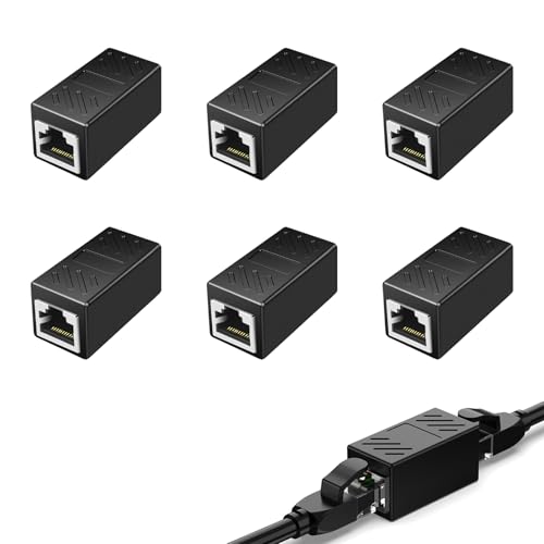 6 Stück RJ45 Kupplung, Wlan Verbinder Lan Kabel Verlängerung, Netzwerkkabel für 10 Gigabit Hochgeschwindigkeits-Datenübertragung, Kompatibel mit Cat7 Cat6 Cat5e Cat5 LAN Kabeln für Heimnetzwerke Büros von Dewfigs ㅤ