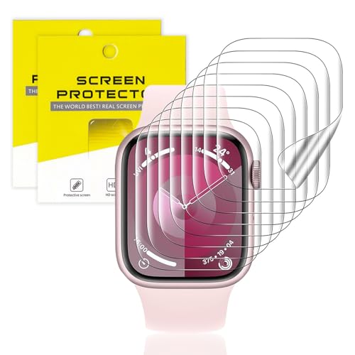 Dewfigs ㅤ 8er Pack Schutzfolien für Apple Watch Series SE2/SE/6/5/4 (40mm) - Flexibles TPU Displayschutz, Vollständige Abdeckung, Blasenfrei, Selbstheilend, Weich HD Klar Displayfolie, Anti-Staub von Dewfigs ㅤ