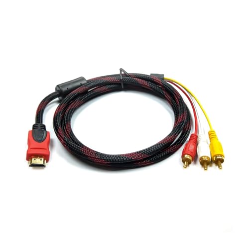 HDMI auf Cinch Kabel 1,5m, HDMI to 3RCA Cable, Hdmi auf Chinch Kabel, RCA auf Hdmi Adapter, Audio Video Adapter Kabel, Vergoldete Kontakte, Hochauflösende Übertragung, für Fernseher ohne HDMI-Eingang HDMI auf Cinch Kabel 1,5m, HDMI to 3RCA Cable, Hdmi auf Chinch Kabel, RCA auf Hdmi Adapter, Audio Video Adapter Kabel, Vergoldete Kontakte, Hochauflösende Übertragung, für Fernseher ohne HDMI-Eingang von Dewfigs ㅤ