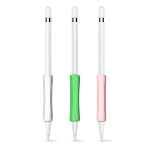 3 Stück Silikon Griff für Apple Pencil, Griff Schutzhülle für Apple Pencil 1. und 2. Generation, Ergonomisches Design, Grips Kompatibel mit Apple Pencil, Rutschfestes Ärmelzubehör in Weiß, Rosa, Grün 3 Stück Silikon Griff für Apple Pencil, Griff Schutzhülle für Apple Pencil 1. und 2. Generation, Ergonomisches Design, Grips Kompatibel mit Apple Pencil, Rutschfestes Ärmelzubehör in Weiß, Rosa, Grün von Dewfigs ㅤ
