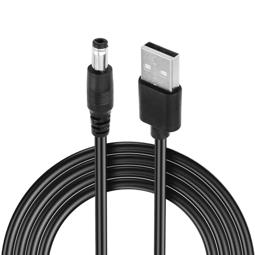USB auf DC 5V Kabel Netzkabel, DC Ladekabel USB Typ A Stecker zu 0.5A DC 5.5 x 2.1mm, Universalkabel für Digitalradios, Router, Soundboxen, USB-Hubs und mehr, Robustes Ladekabel mit 0.8 Metern von Dewfigs ㅤ