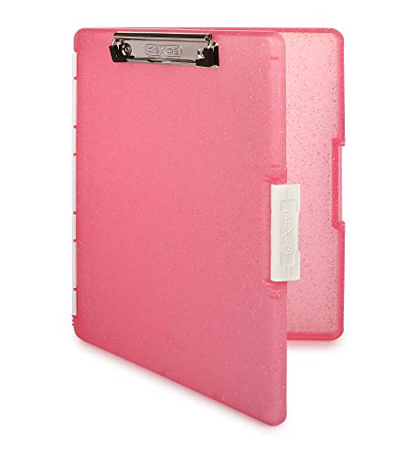 Dexas 3517-217G Slimcase 2 Klemmbrett mit seitlicher Öffnung, Kunststoff, pink, Glitter von Dexas