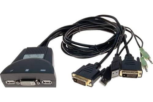 2 PORT DVI/USB/AUDIO KVM SWITCH IN CABLE von Dexlan