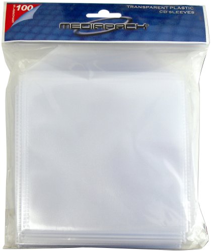 CD Hülle, Hüllen transparente Plastik Tasche mit Klappe, 100 Stück von Dexlan
