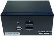 Dexlan 2-Port Dual-Monitor KVM Switch, HDMI 4K/ USB 2.0 (061092) von Dexlan