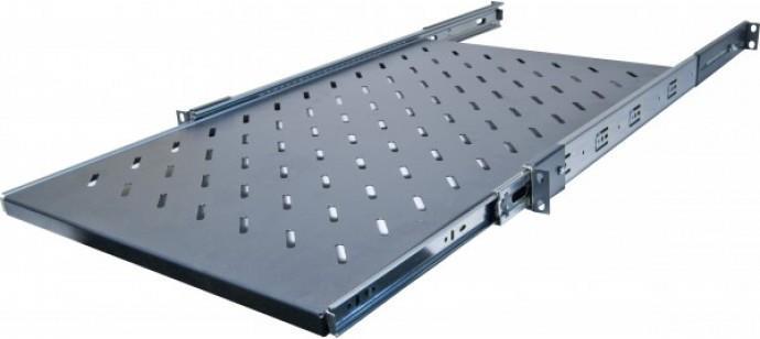 Dexlan 48,30cm (19) ausziehbarer Fachboden, 1HE, 750mm Tiefe, RAL 9005 schwarz zur seitlichen Befestigung an den 48,30cm (19) Profilen (755282) von Dexlan
