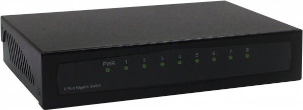 Dexlan 891008 ungemanaged Gigabit Ethernet (10/100/1000) Schwarz Netzwerk-Switch (891008) von Dexlan
