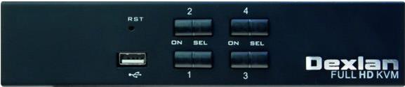 Dexlan HDMI 1.4 KVM Switch, 4k UHD, USB, 4-fach, Desktop (061093) von Dexlan