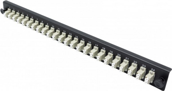LWL Frontplatte bestückt für LWL Spleißbox, 24 x LC Duplex Multimode (395439) von Dexlan