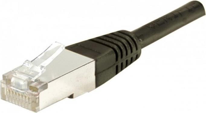 Patchkabel Cat. 6A, S/FTP, Kupfer, PoE, schwarz, 25,0 m 10-Gigabit-fähiges Patchkabel mit besonders schmalem Knickschutz (858385) von Dexlan